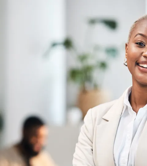 Smiling woman looking in the camera