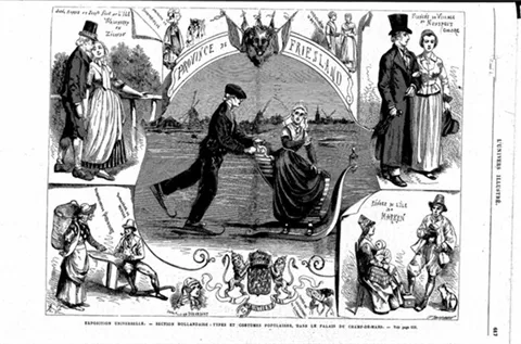 “Exposition Universelle. – Section Hollandaise: Types et Costumes Populaires, Dans Le Palais du Champ-de-Mars.” L’Univers Illustré (28 September 1878), p. 617. Image retrieved from Gallica.