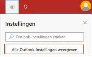 Screenshot Outlook-instellingen