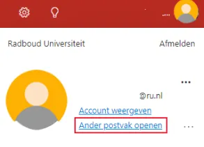 Screenshot gedeelde mailbox
