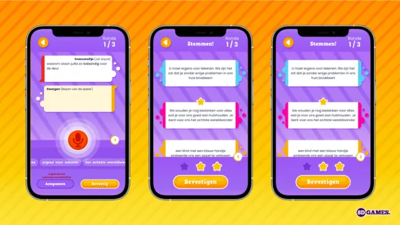 Mock-up schermen game DigiJuf