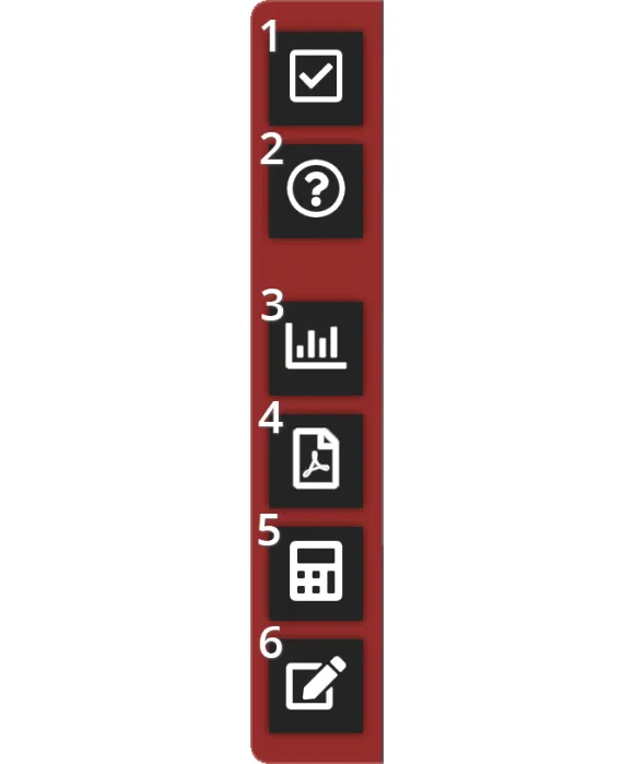 De sidebar die je ziet bij het maken van een digitale toets in Cirrus.