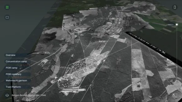 Screenshot of the Virtual Visit app of Bergen-Belsen