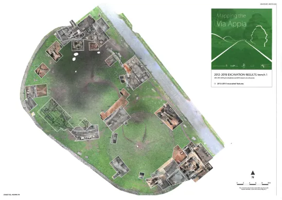 Plattegrond Opgravingen Mapping the Via Appia 2012-2019