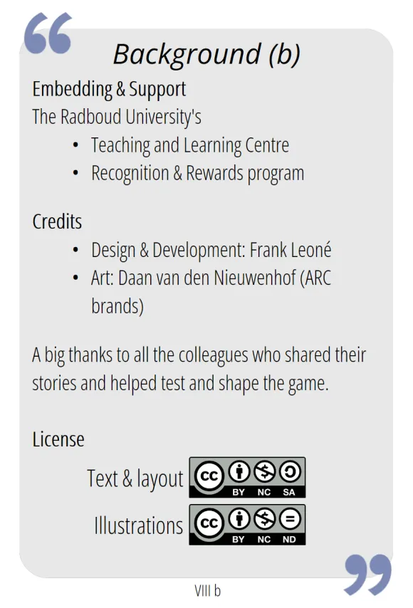 card game about recognition and rewards