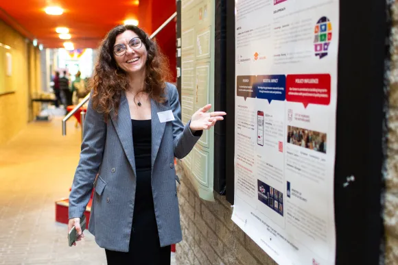 Researches were happy to talk about their research during the poster sessions 