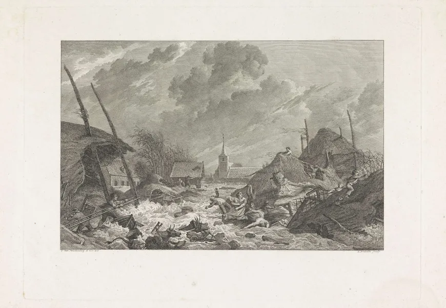 Overstroming te Erichem, 1809, Reinier Vinkeles (I), naar Cornelis van Hardenbergh, 1809