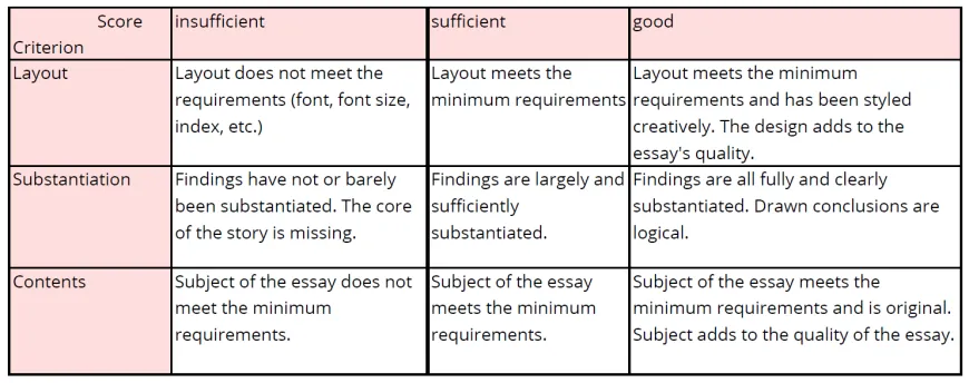 An example of how a rubric might be designed.