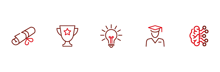 Iconen in de huisstijl van de Radboud Universiteit
