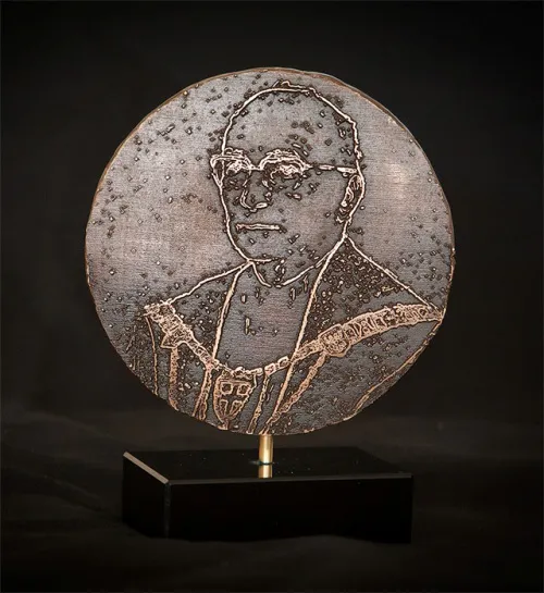 Plaquette Hermesdorfprijs, met beeltenis van prof. mr. B.H.D. Hermesdorf