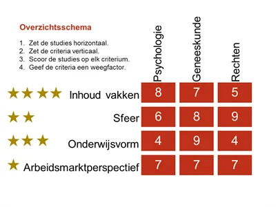 Illustratie stap 4 overzichtsschema studiekeuze maken