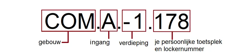 Voorbeeld seatingcode digitale toets Comeniusgebouw