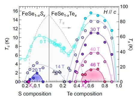 Graph on S composition and Te composition