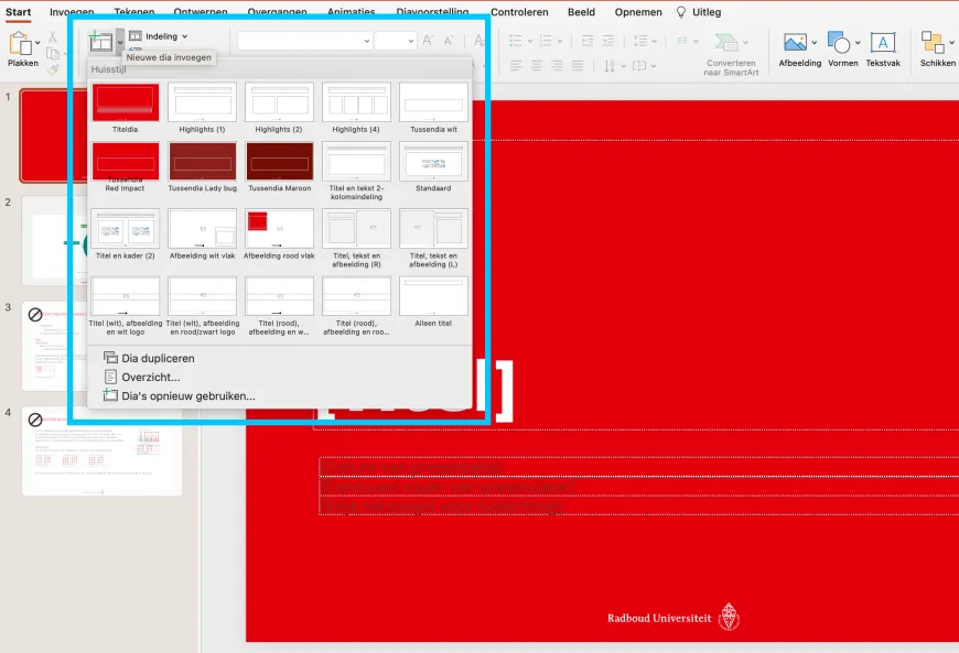 Navigate to 'new dia' to see the available options