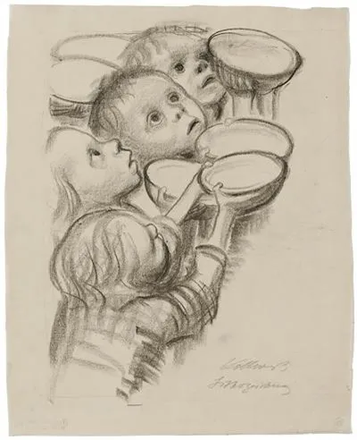 Kathe Kollwitz, Deutschlands Kinder Hungern!, 1923