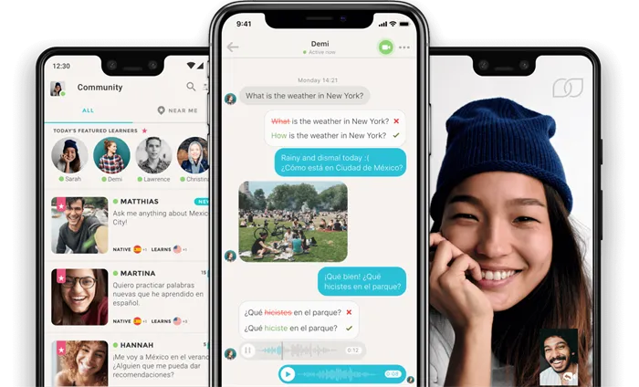 Afbeelding van de Tandem-app interface