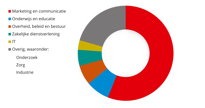 Studenten van Communicatie- en Informatiewetenschappen komen met name terecht in de Marketing- en communicatiesector. Ook komen afgestudeerden rerecht in het onderwijs, bij de overheid of op vele andere plekken.
