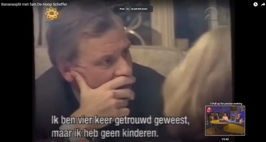 Jaap de Hoop Scheffer en zijn echtgenote Jeanine worden in de maling genomen in Tros’ Bananasplit. 