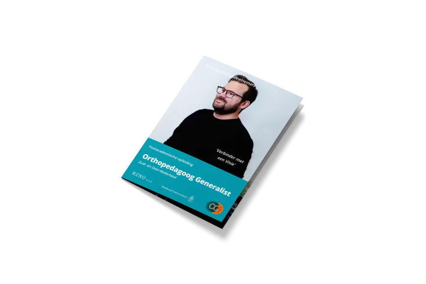 Cover brochure Orthopedagoog Generalist Zuid- en Oost-Nederland (OG-ZON)