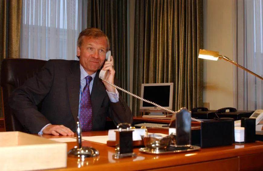 NATO Secretary-General Jaap de Hoop Scheffer in his office on 5 January 2004. Photo: NATO.