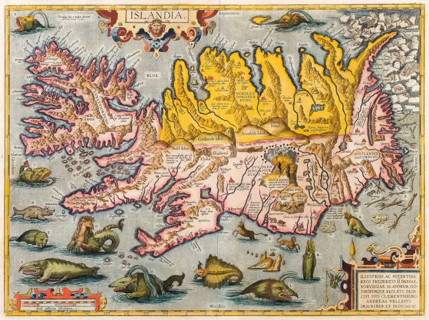 Islandia map by Abraham Ortelius ca 1590