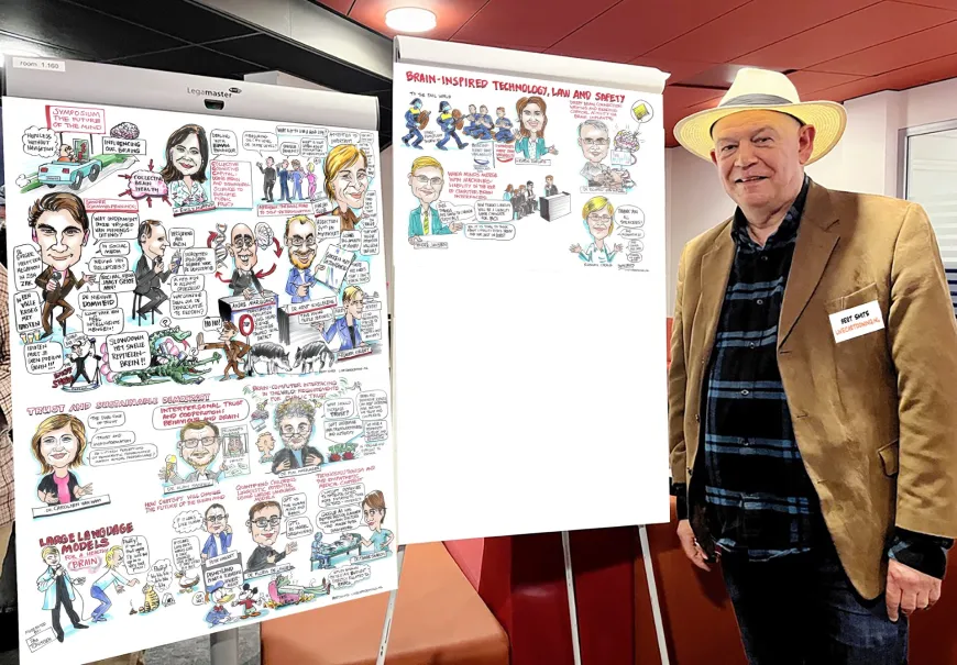 Liveillustrator Bert was aanwezig om het symposium georganiseerd door Radboud Healthy Brain te visualiseren