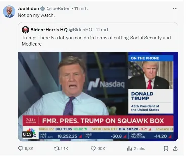 Tweet van Joe Biden: 'Not on my watch.'