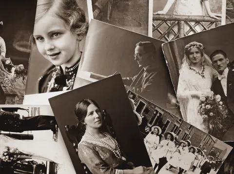 Fotocollage van oude zwartwitfoto's
