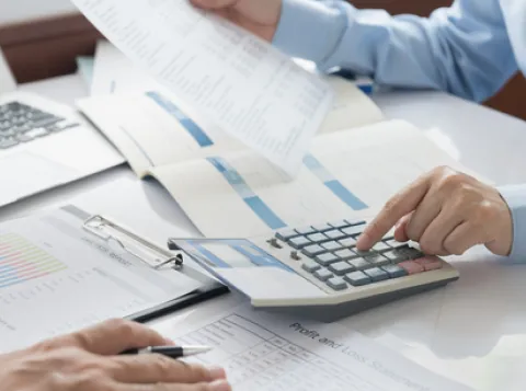 Man working on finances
