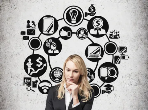 Woman thinking about the economy
