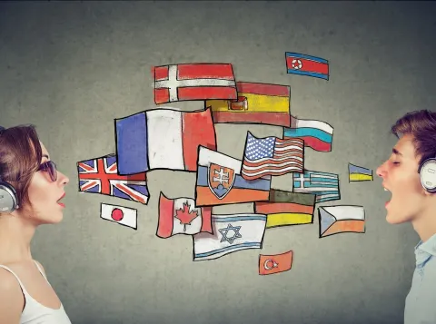 Global communication with different languages