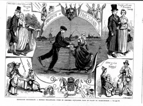 “Exposition Universelle. – Section Hollandaise: Types et Costumes Populaires, Dans Le Palais du Champ-de-Mars.” L’Univers Illustré (28 September 1878), p. 617. Image retrieved from Gallica.