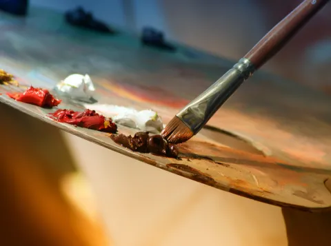 Close up of brush and paint
