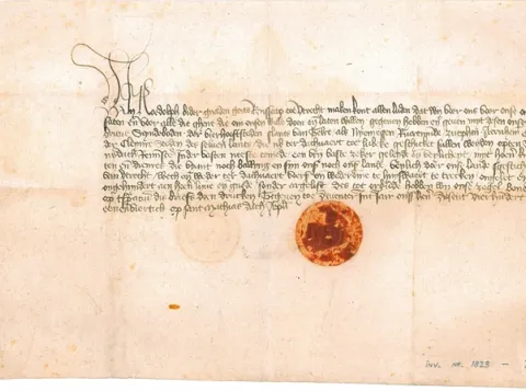 Letter of guidance issued in 1441 by Rudolf van Diepholt, bishop of Utrecht, to the envoys of the cities of Gelderland who were to travel to the meeting of the Hanseatic League in Lübeck.
