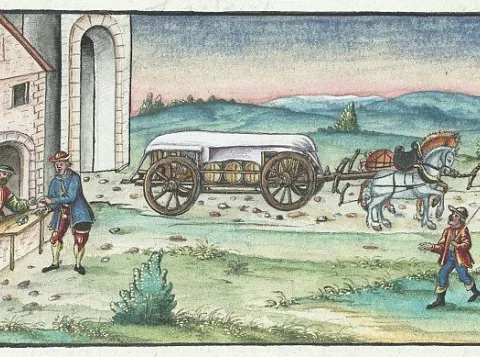 Viabundus research project illustration of premodern European transport