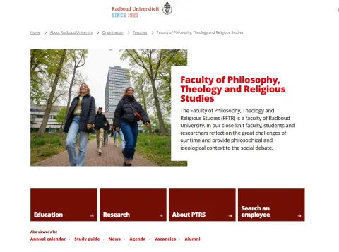 Een screenshot van de vernieuwde website