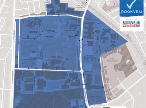 Plattegrond van de Rookvrije campus