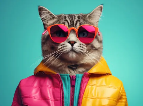 Kat met zonnebril