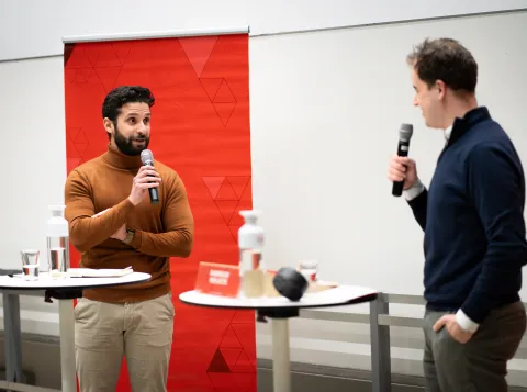 Victor Bouemar Dinocheau and Adriaan Duiveman at Rockets over the Red Sea: Intervention in Yemen | Current Affairs Lecture  