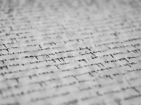 Black and white picture of written text