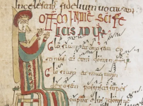 London, British Library Add. MS 30845, f. 56r (Making a martyr)