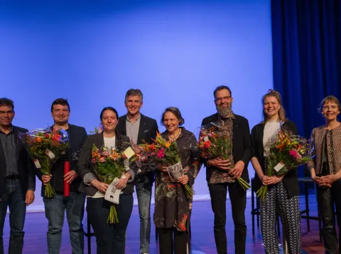 Groepsfoto Universitaire onderwijsprijzen 2023