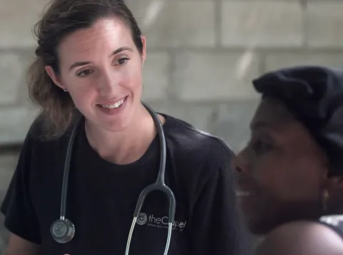 Doctor talking to patient