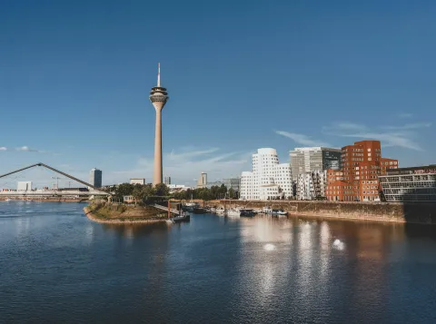 Uitzicht op de stad Düsseldorf in Duitsland