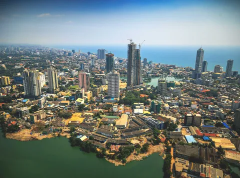 Present-day Slave Island, Colombo, Sri Lanka
