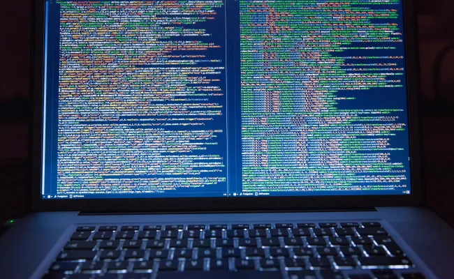 Data on laptop screen
