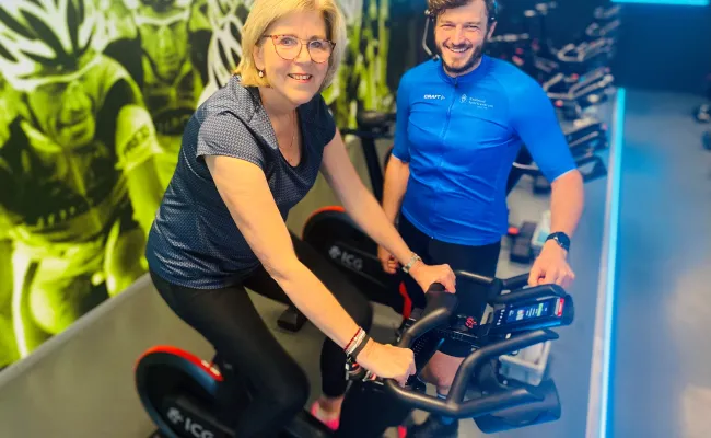 Person on spinning bike