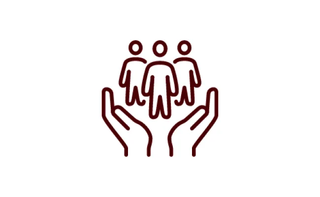 icon of two hands holding three persons