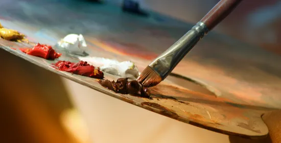 Close up of brush and paint