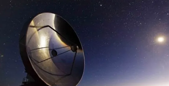 Telescope under the night sky